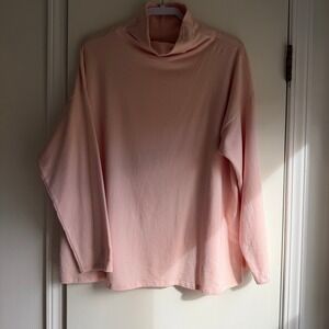 Eileen Fisher Soft Pink Tencel Organic Cotton Blend Turtleneck Long Sleeve XL